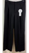 Oui Women's Wide Leg Trousers. Black, Size 40