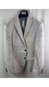 Ted Baker Hubert Slim Fit Jacket, Stone Linen Cotton Herring, Size 40R