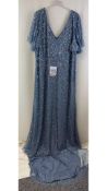 Blended Curve Women's Sequin Maxi Dress, Blue/Grey, Size UK 26. Used
