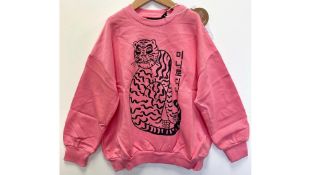 Mini Rodini Tiger Print Sweatshirt, Pink, Size EU 128-134cm