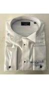 Two Hunt & Holditch Men's Ritz Wing Dress Shirt, White, Size 15.5/39cm