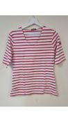Three Captain Corsaire Womens Red and White Striped T-Shirt, Size 10 UK/38 F