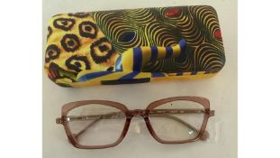 L.A Eyeworks Glasses Frames with Demo Lenses, Pink, Loquat, 51-19-137