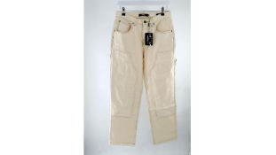 Jaded London Carpenter Jeans, Ecru, Size 30R