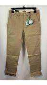 Scotch & Soda Women's Regular Slim Fit Cargo Trousers, Camel, UK 14