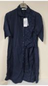 Whyci Women's Button Down Dress, Navy, UK 40
