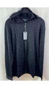 John Varvatos Men's Shubert Hooded Jacket, Black, XL