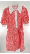 Batsheva Women's Tie-Waist Floral-Print Cotton Dress, Size US 16/UK 20