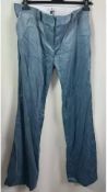 Bella Freud Women's Flared Corduroy Trousers, Cornflower Blue, Size 8
