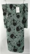 Emilia Wickstead Melina Occasion Dress 1513519, Green, Black, Size UK 8