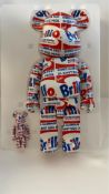 The Bearbrick Andy Warhol Brillo Set, 100 and 400%, 11 Inches