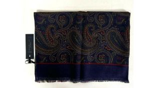 Florence Style Check Paisley Pheasant Scarf, Navy, Deep Red, Dark Green, 35 X 180