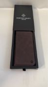 Three Porter Riley Leather Phone Case for iPhone 12.6 7 Flip, Chocolate Brown.