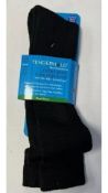Six Pairs of Norfolk Care Extra Wide Wool Knee High Socks, Black, UK 6-8