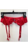 Aubade Women's Rouge Floral Suspender Belt, Size S