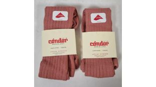 Six Condor Girls Tights, Terracota, Size 6 Years