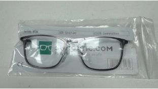 SunOptic Glasses Frames, Gunmetal/Black, 52 17 140