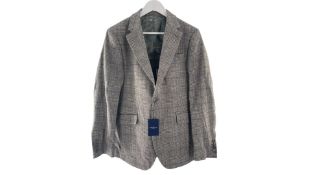 Hackett London Men's Wool Jacket, Beige/Grey, UK 38R