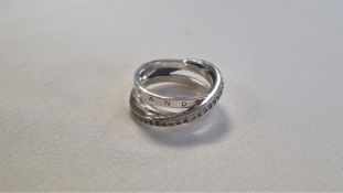 Pandora Sterling Silver Triple Crossed Ring, Size 52