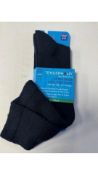 Six Pairs of Norfolk Care Extra Wide Wool Knee High Socks, Navy, UK 6-8