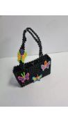 Susan Alexandra Black Beaded Handbag, Butterflies