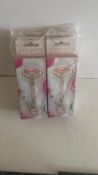 Six Rose Quartz CE_15538 Dual Ended Face Roller, Pink