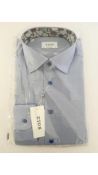 Eton Men's Long Sleeve Shirt, Contemporary Fit, Light Blue, Size 43/17