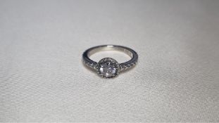 Pandora Sterling Silver Halo Ring, Size 50