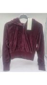 Sweaty Betty Retake Velour Zip Through Hoodie, Plum Red, Size S