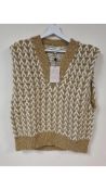 House of Dagmar Women's Knitted Vest Sweater, Yellow, Size XS