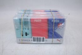 Four Packs Puma Women's Mini Shorts 3 Per Pack, Colour Combo, Size M