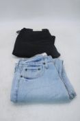 Hollister items to include 1x Loose Fit Jeans, Blue, Size W28 L30, 1x Skinny Chino Stretch Zipper Po