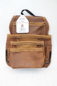 Leather Craft 4 Pocket Tool Pouch, Brown Oiltan
