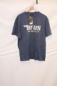 Deus Palermo T-Shirt, Classic Blue, Size XL
