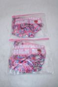 Strawberry Milk Mob Floral Bikini, Multi, Top Size, Bottoms Size S