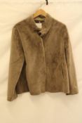 Rino & Pelle Short Faux Fur Jacket, Toffee, UK 16