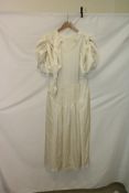 Rotate Satin Puff Midi Dress, Off White, Size 42