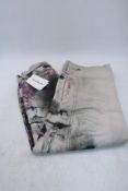 Acne Studios TROU000045 1981 Paint Transfer Print Long Jeans, Off White/Multi, Size XL