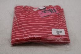 Two Fika Celine Cotton Striped Top, Red/Pink, Size XS
