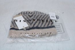 Two Rino & Pelle Niva Knitted Beanie, Oat/Black, One Size
