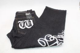 BSAT Westside Embroidered Baggy Jeans Legacy Edition, Black, W30/L30