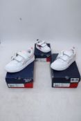 Three Reebok Children's Royal Prime 2.0 Trainers to include 1x White/Blue/Orange, UK 3.5, 1x White/P