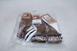 Two Packs of Tommy Hilfiger Men's Ankle Socks, Brown/White, Size UK 9-11, 6 Pairs Per Pack