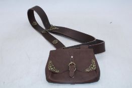 Medival Belt Purse Leather Bag, Brown