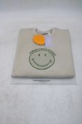 Samii Ryan Smiley Waffle Crewneck Top, Tan, Size S