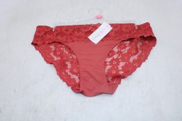 Six Pairs Guy De France Flower Briefs to include Dark Coral, 1x UK 12, 1x UK 14, 3x UK 16, 1x UK 18
