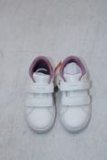 Two Geox Children's B Eclyper Trainers to include 1x UK 7, 1x UK 7.5, White/Rose/Silver