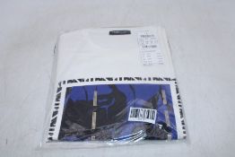 Frank Walder Long Sleeve T-Shirt, White/Dark Blue/Black, Size 16