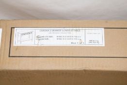 Mews Corona 2 Drawer Console Table, Distressed Waxed Pine, W-880 X D-320 X H-730mm