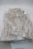 Rino & Pelle Lison Short Faux Fur Waistcoat, Birch, UK 14